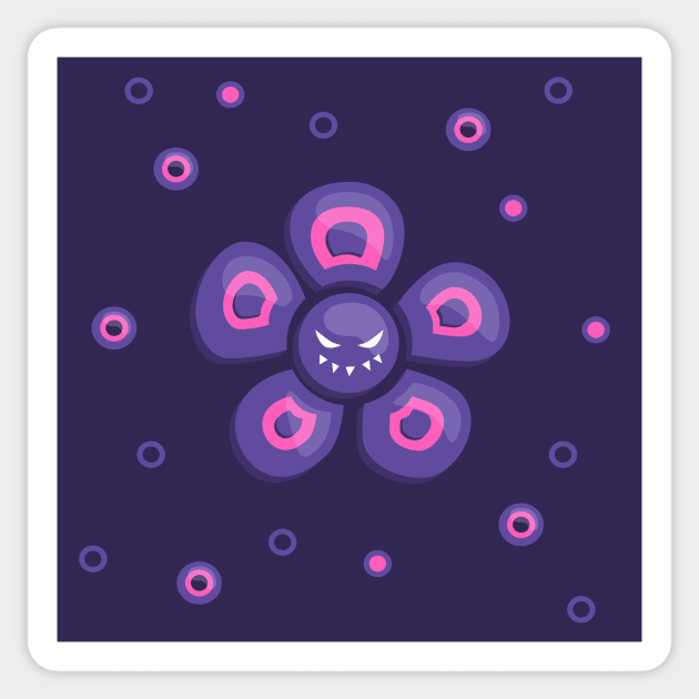 Grinning Evil Flower Sticker by Boriana Giormova